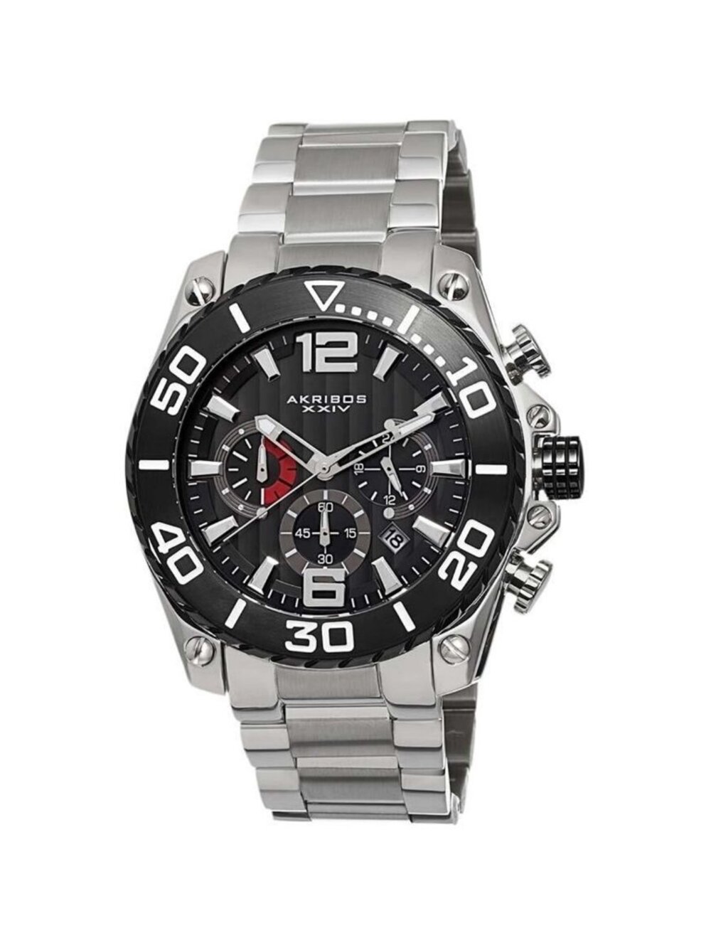 NWT Akribos XXIV Chronograph Black Dial Men's Watch